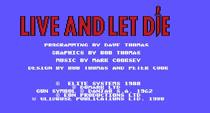 Live and Let Die Title Screen